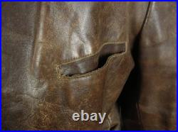 Vintage German Air Force Lw Wl Luftwaffe Leather Flight Jacket Prym Button