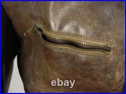 Vintage German Air Force Lw Wl Luftwaffe Leather Flight Jacket Prym Button