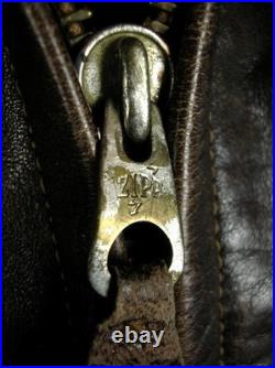 Vintage German Air Force Lw Wl Luftwaffe Leather Flight Jacket Prym Button
