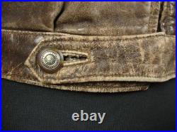 Vintage German Air Force Lw Wl Luftwaffe Leather Flight Jacket Prym Button