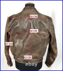 Vintage German Air Force Lw Wl Luftwaffe Leather Flight Jacket Prym Button