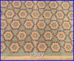 Vintage Grandmother's Flower Garden Finished Quilt Hand Stitched Green Yellow