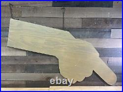 Vintage Painted Wood Antiques And Collectibles Pointing Hand Sign