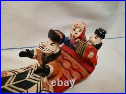 Vintage, Rarity, Antique, old, Ceramic Figurine People in Sleigh, Hand Painted