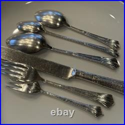 Vintage Santa Fe Railroad Flatware Service for 4 (24 pcs) Antique Silverware
