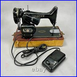 Vintage Singer 99K Portable Sewing Machine 1955 SN Serviced 5/24 With Case