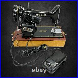 Vintage Singer 99K Portable Sewing Machine 1955 SN Serviced 5/24 With Case