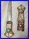Vintage-Tibetan-Dagger-Knife-Ornate-Sheath-Turquoise-Coral-Style-Collectible-01-kle