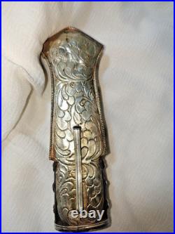 Vintage Tibetan Dagger Knife Ornate Sheath Turquoise Coral Style Collectible