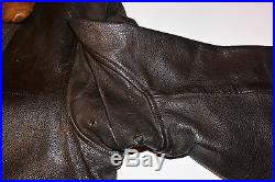 Vintage Usn Goatskin Leather G1 Military Flight Jacket! Mouton Fur Collar! G-1 S