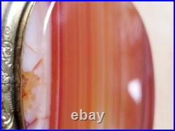 Vintage Victorian Brooch Carnelian Gold-Tone Antique Jewelry