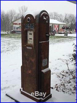 Vintage WAYNE 60 Gas Pump ArT DeCo Antique Gas Oil Sign PATINA Display YaRd ArT