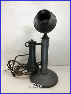 Vintage Western Electric Candlestick Telephone 323 Bower Barff Finish Antique