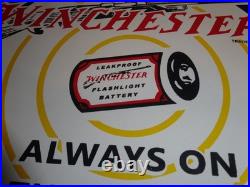 Vintage Winchester Rifle Gun Dealer & Target 11 3/4 Porcelain Metal Bullet Sign