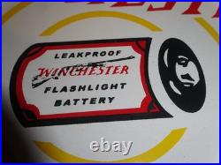 Vintage Winchester Rifle Gun Dealer & Target 11 3/4 Porcelain Metal Bullet Sign