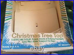 VintageBRADFORDMotion CELESTIAL STAR LIGHTFaceted CHRISTMAS TREE TOPPERDisco
