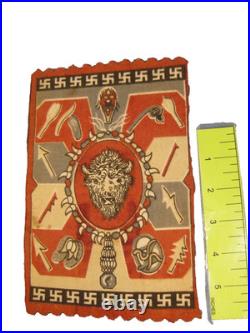 Vtg Antique Native American Symbols Cigar Box Liner Tobacco Velvet Felt Flannel