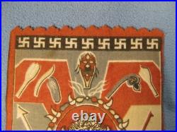 Vtg Antique Native American Symbols Cigar Box Liner Tobacco Velvet Felt Flannel