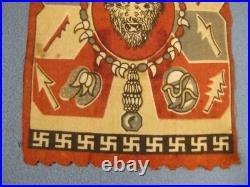 Vtg Antique Native American Symbols Cigar Box Liner Tobacco Velvet Felt Flannel