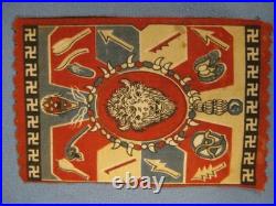 Vtg Antique Native American Symbols Cigar Box Liner Tobacco Velvet Felt Flannel