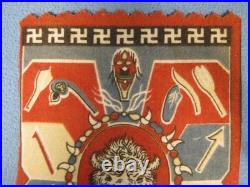Vtg Antique Native American Symbols Cigar Box Liner Tobacco Velvet Felt Flannel