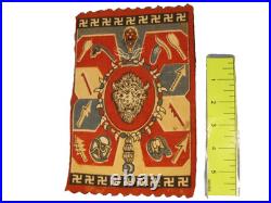 Vtg Antique Native American Symbols Cigar Box Liner Tobacco Velvet Felt Flannel