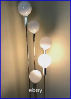 Vtg Floor Lamp 5 Globe Cascade Brass Atomic Sputnik by Clover Mid Century MCM