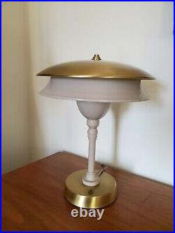 Vtg Mid Century Modern Flying Saucer Atomic Metal Table Lamp
