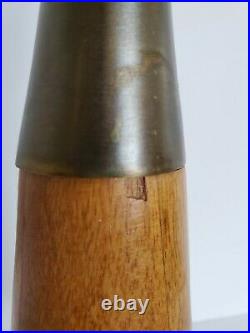Vtg Mid Century Modern Teak wood & Brass Table Lamp 29