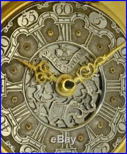WOW! UNIQUE Verge Fusee 18k gild sterling silver Memento Mori Skull Clock c1747