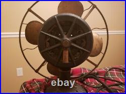 Westinghouse Tesla Antique Brass Blade Fan Works 10 Pole Motor Very Rare