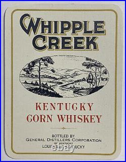 Whipple Creek Kentucky Corn Whiskey Antique Product Label