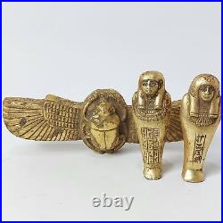 Winged Scarab Bettle + 2 Egyptian Ushabti Egypt BC Ancient Egyptian Antiquities