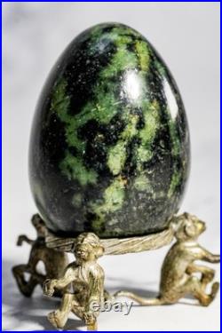 Wonderful Antique Polished Stone Specimen Eggs Monkey Stands Grand Tour