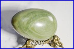 Wonderful Antique Polished Stone Specimen Eggs Monkey Stands Grand Tour