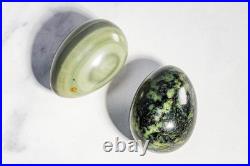 Wonderful Antique Polished Stone Specimen Eggs Monkey Stands Grand Tour