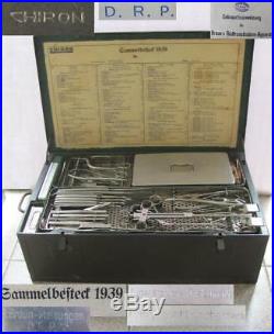 Wwii 1939 German Large Medical Surgical Tools Set Chiron Sammelbesteck Xtr Rare