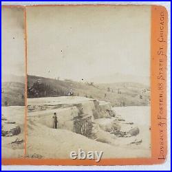 Yellowstone Park Stereoview c1877 Mammoth Hot Springs Basin Lovejoy Foster O172