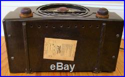 ZENITH 7H820-U Bakelite Tube Radio Working Vintage/Antique