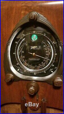 Zenith Robot Dial Black Dial Console Long Distance Radio Antique Restored Wow